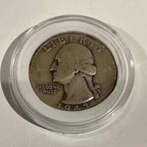 1943-S Washington Quarter – 90% Silver – Circulated Condition – SF Mint G/VG